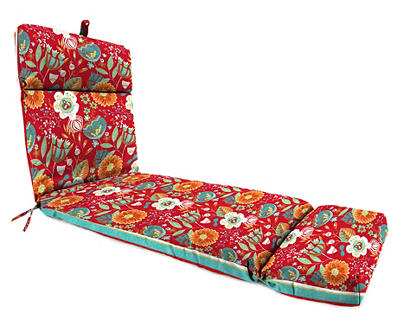 Avianna Stripe & Floral Reversible Outdoor Chaise Cushion