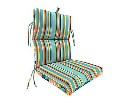 Senorita Stripe & Floral Reversible Outdoor Chair Cushion