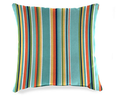 Senorita Stripe & Floral Reversible Outdoor Throw Pillow