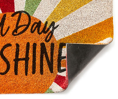 “Good Day Sunshine” Coir Outdoor Doormat, (18” x 30”)