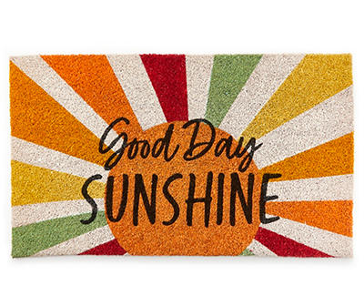 “Good Day Sunshine” Coir Outdoor Doormat, (18” x 30”)