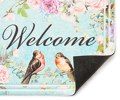"Welcome" Birdcage & Roses Indoor/Outdoor Doormat, (18" x 30")