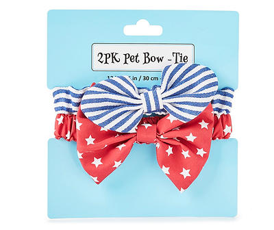 Stars & Stripes Dog Bowties, 2-Pack