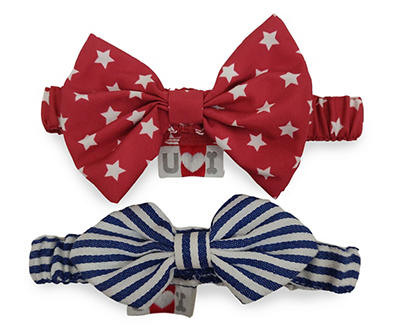 Stars & Stripes Dog Bowties, 2-Pack