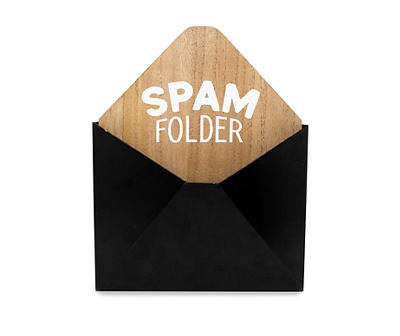 "Spam Folder" Black & White Envelope Wall Organizer