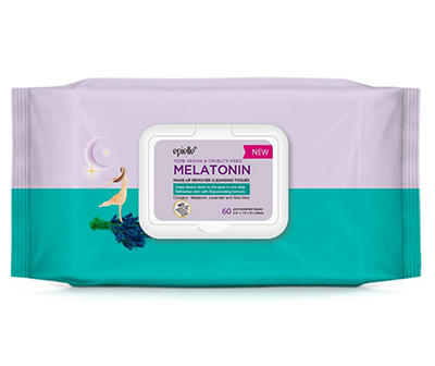 Melatonin Makeup Remover Cleansing Tissues, 60-Count