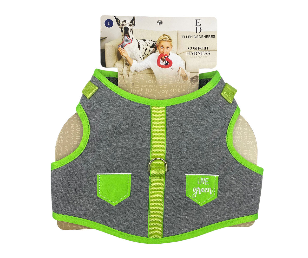 Pet Large Live Green Gray Harness