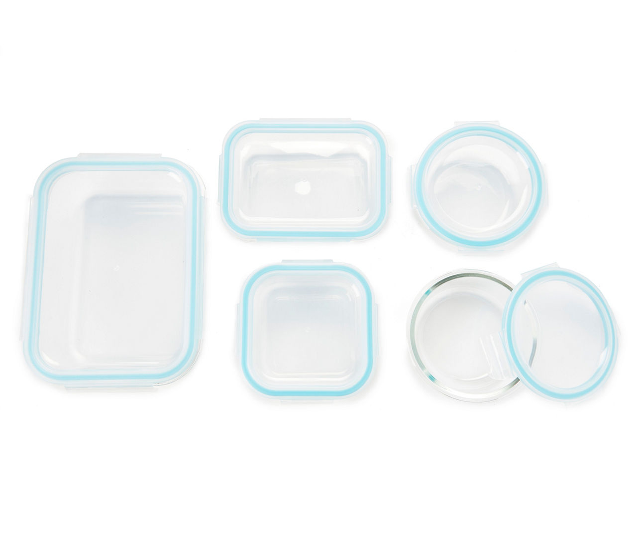 Glass Food Storage Containers 10 PC - White