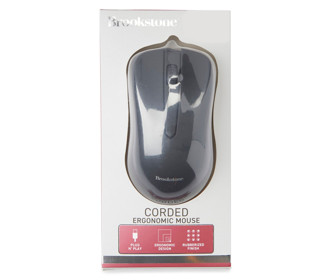 Brookstone Black Wired Ergonomic Mouse Big Lots