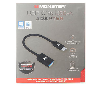 MONSTER USB-C TO A ADAPTER-BLK