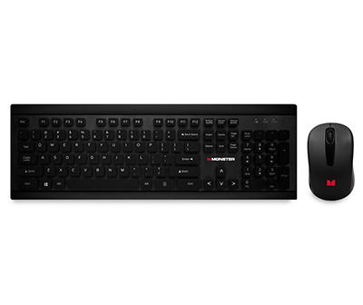 Black Wireless Keyboard & Mouse Set