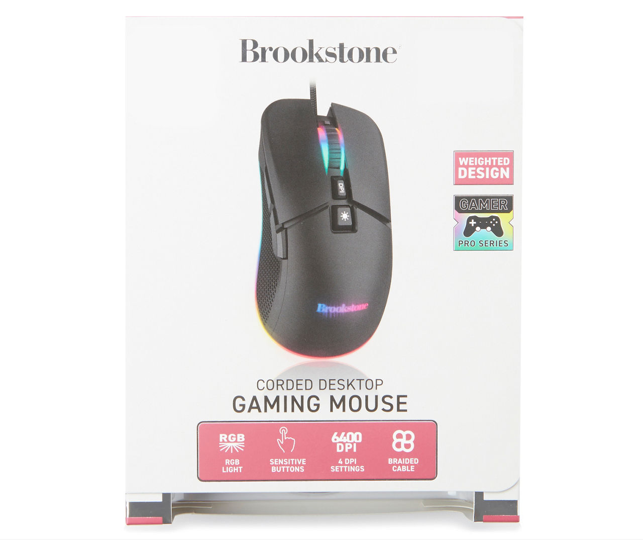 Brookstone RGB LightUp Wired Desktop Gaming Mouse Big Lots