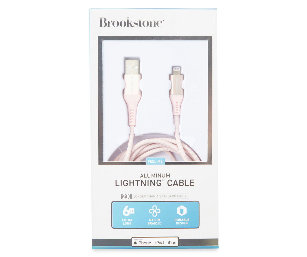 Brookstone Rose Gold Metallic Lightning 6 Nylon Cable Big Lots