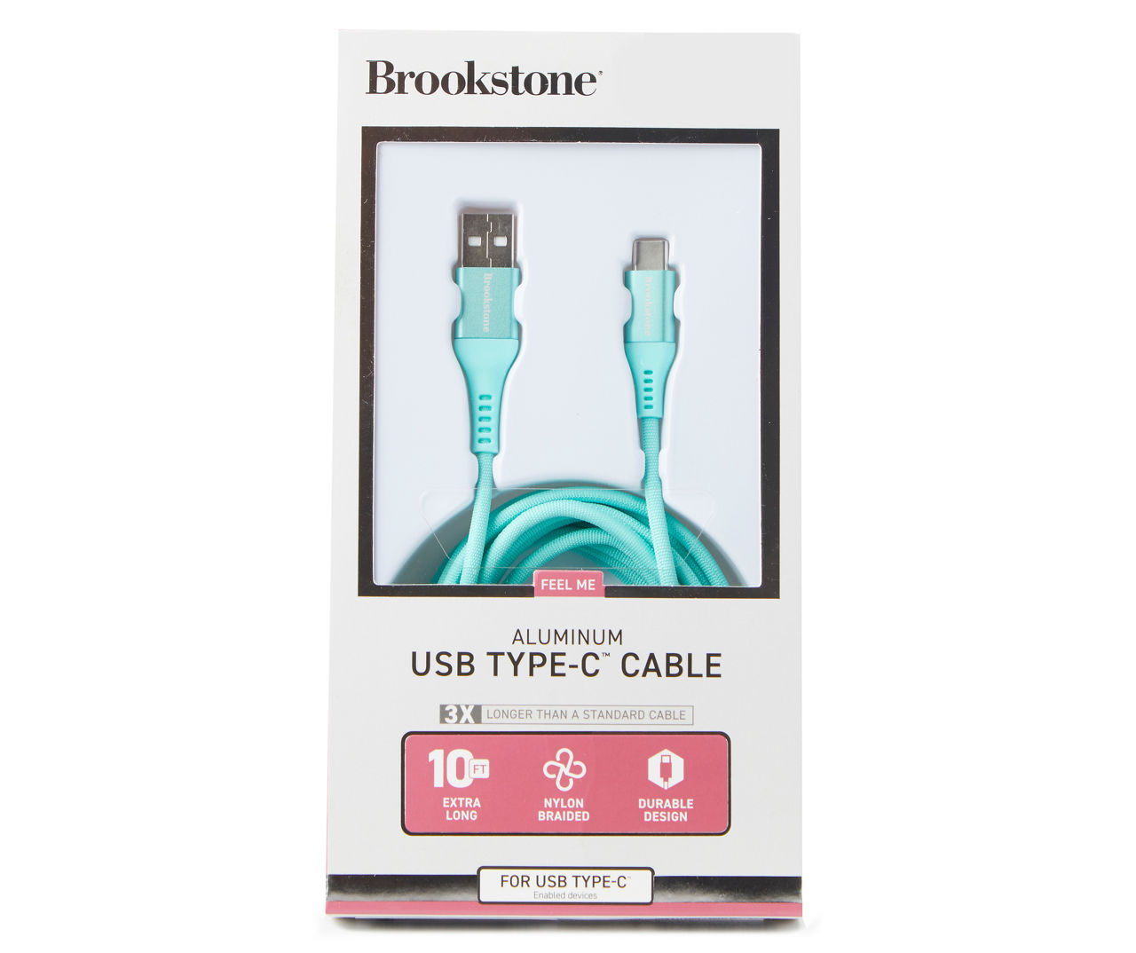 Brookstone Mint Metallic USB Type C 10 Nylon Cable Big Lots