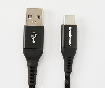 Black Metallic USB Type-C 6' Nylon Cable