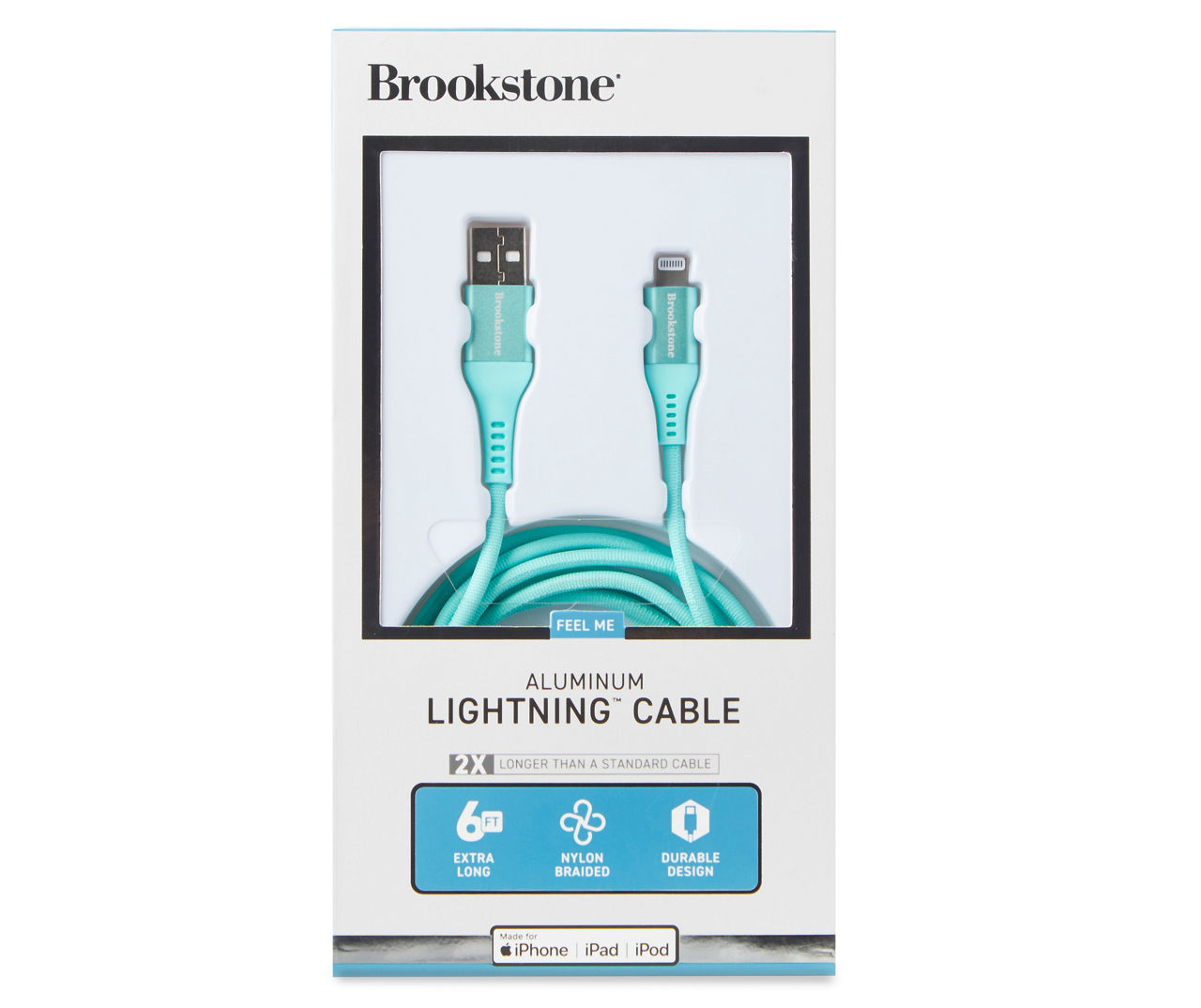 Brookstone Mint Metallic Lightning 6 Nylon Cable Big Lots