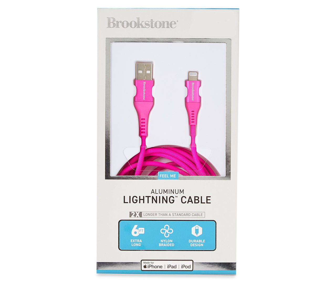 Brookstone Magenta Metallic Lightning 6 Nylon Cable Big Lots