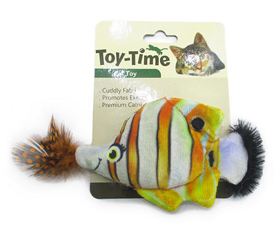 Orange & Yellow Striped Fish Cat Toy
