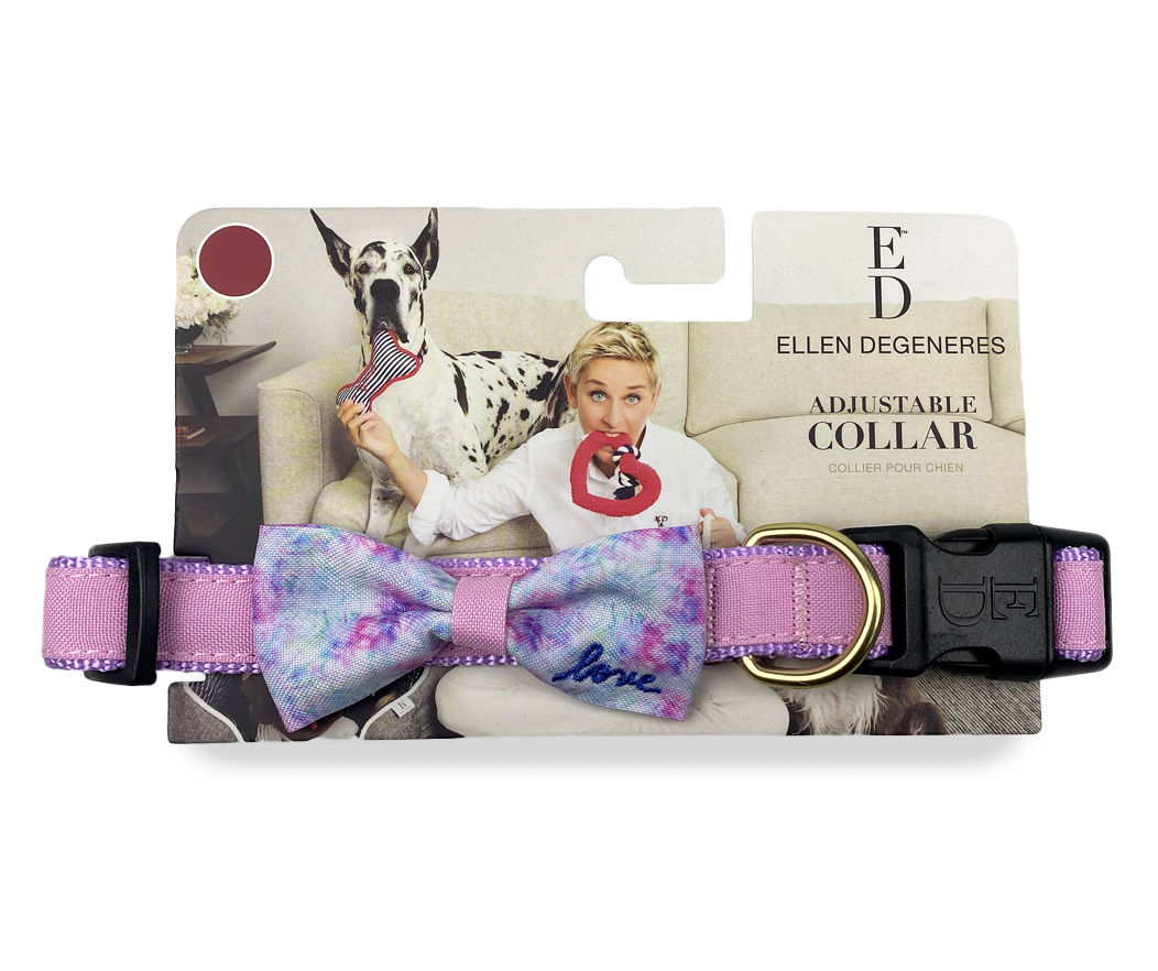 ED by Ellen DeGeneres Dog's Medium "Love" Iridescent Tie Dye Bowtie