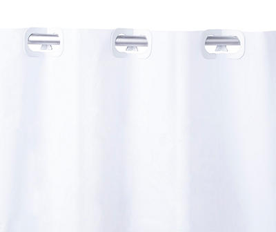 White FlexHook PEVA Shower Curtain