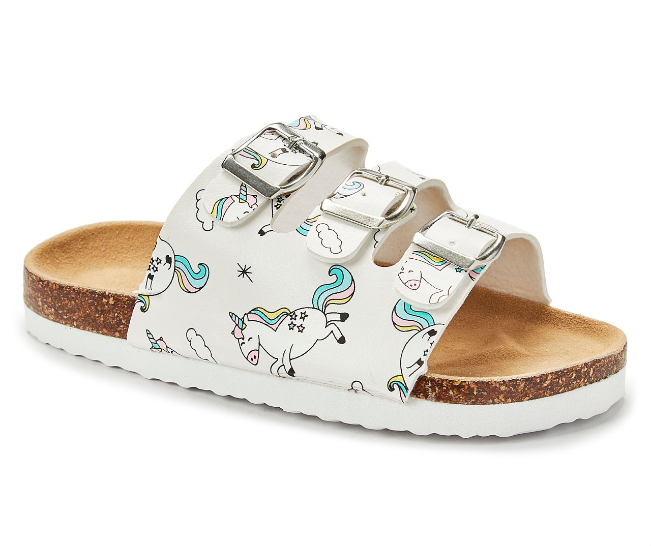 Girls' Small Unicorn 3-Strap Slide Sandals