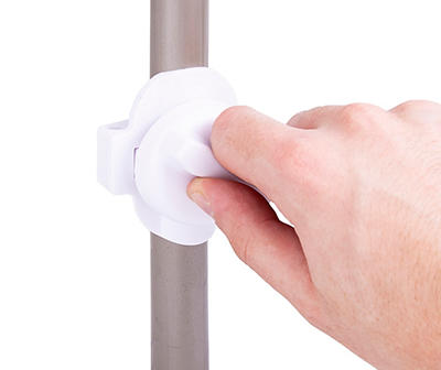 Brushed Nickel 4-Way Adjustable Corner Pole Caddy