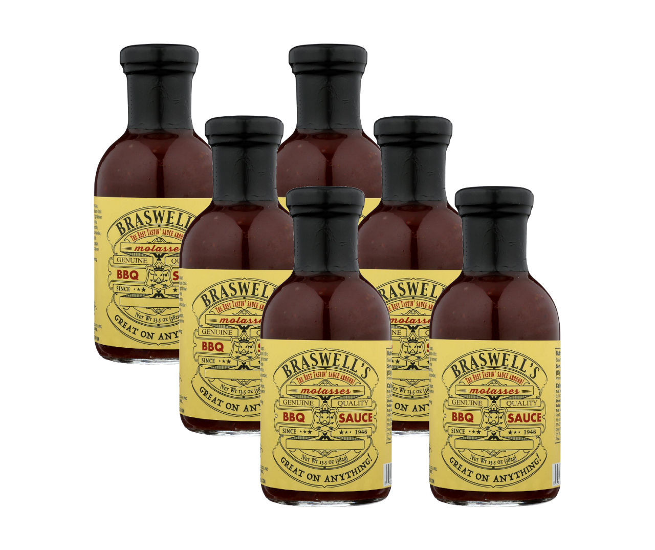 Braswell's Sweet Molasses BBQ Sauce, Pack of 6 Big Lots