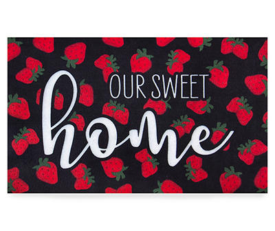 "Our Sweet Home" Strawberry Pattern Doormat, (18" x 30")