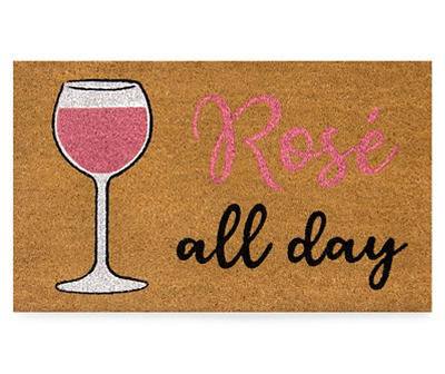 "All  Day" Rose Wine Coir Doormat, (18" x 30")