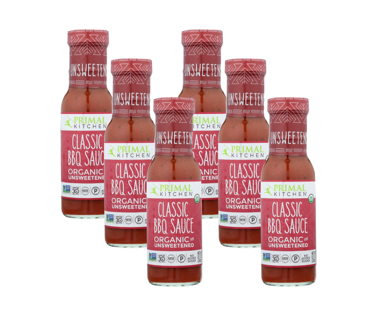 Primal Kitchen Organic & Unsweetened Classic BBQ Sauce, Pack of 6
