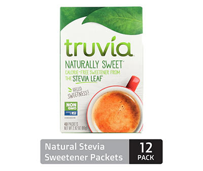 Natural Stevia Sweetener Packets, Pack of 12