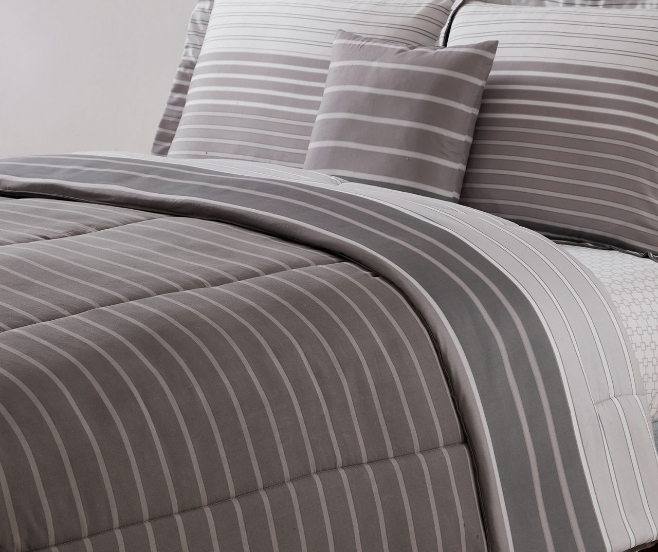 Gray Alister Stripe Twin 6-Piece Comforter Set