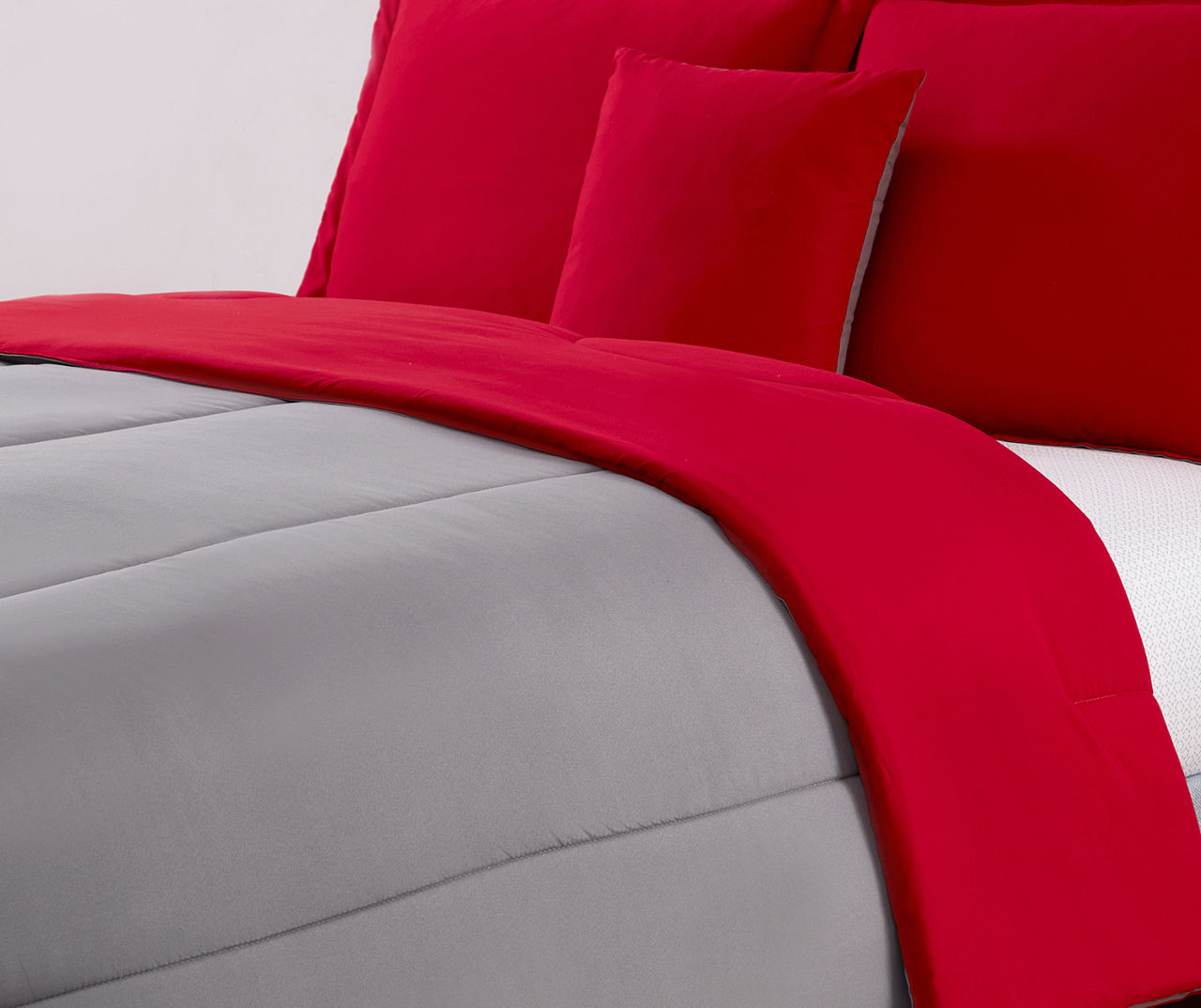 Real Living Red & Gray Bed-in-a-Bag Bedding Set