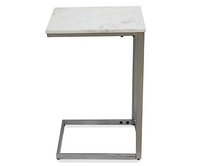 White Marble Top C Side Table
