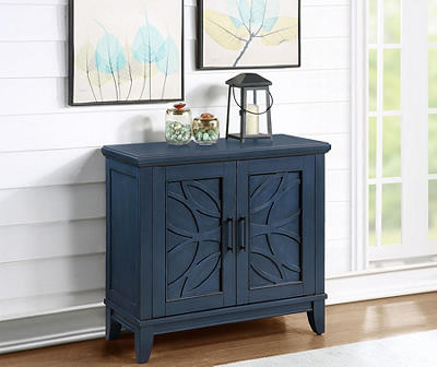 Carly Navy Blue 2-Door Accent Cabinet