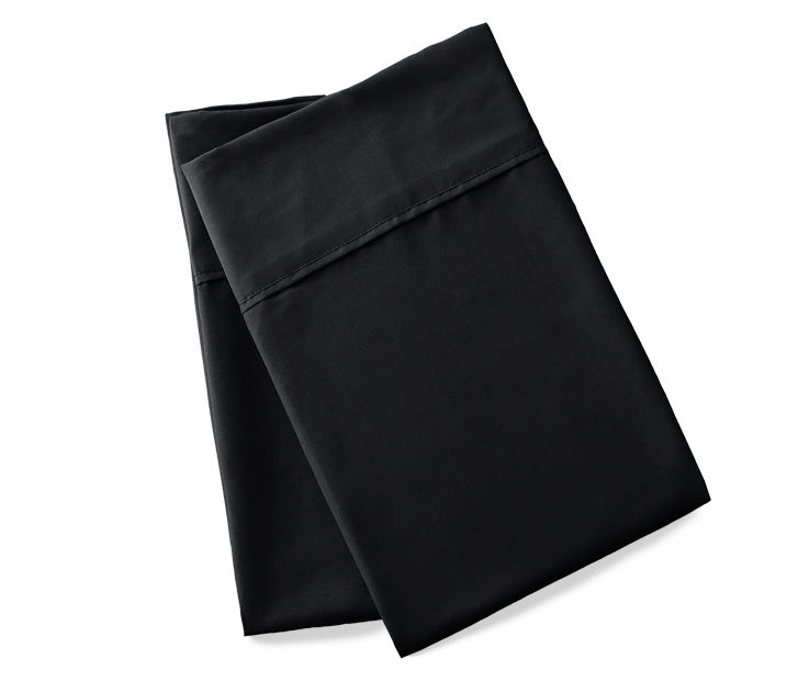 Black Microfiber Standard Pillowcases, 2-Pack