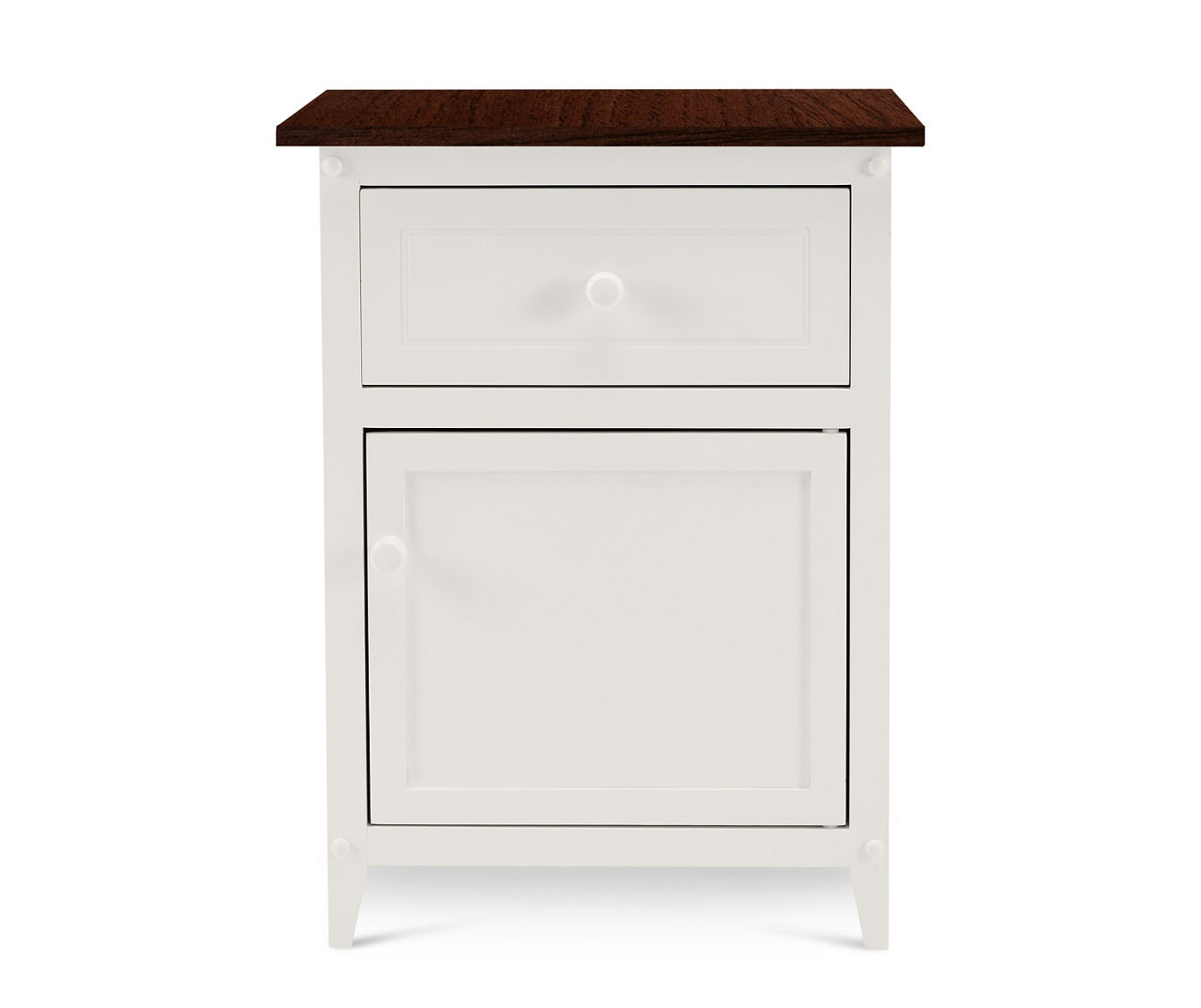 White and deals walnut nightstand