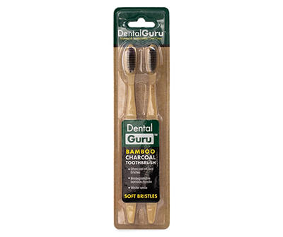 DentalGuru Bamboo Charcoal Toothbrush, 2-Count