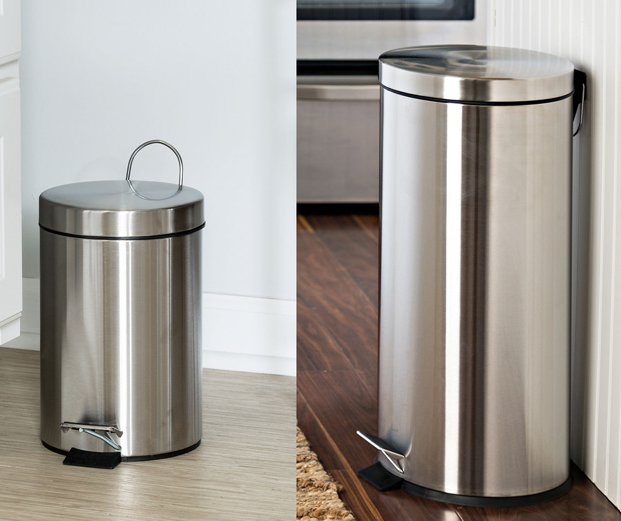 30-Liter &amp; 3-Liter Stainless Steel Step Trash Can Set | Big Lots