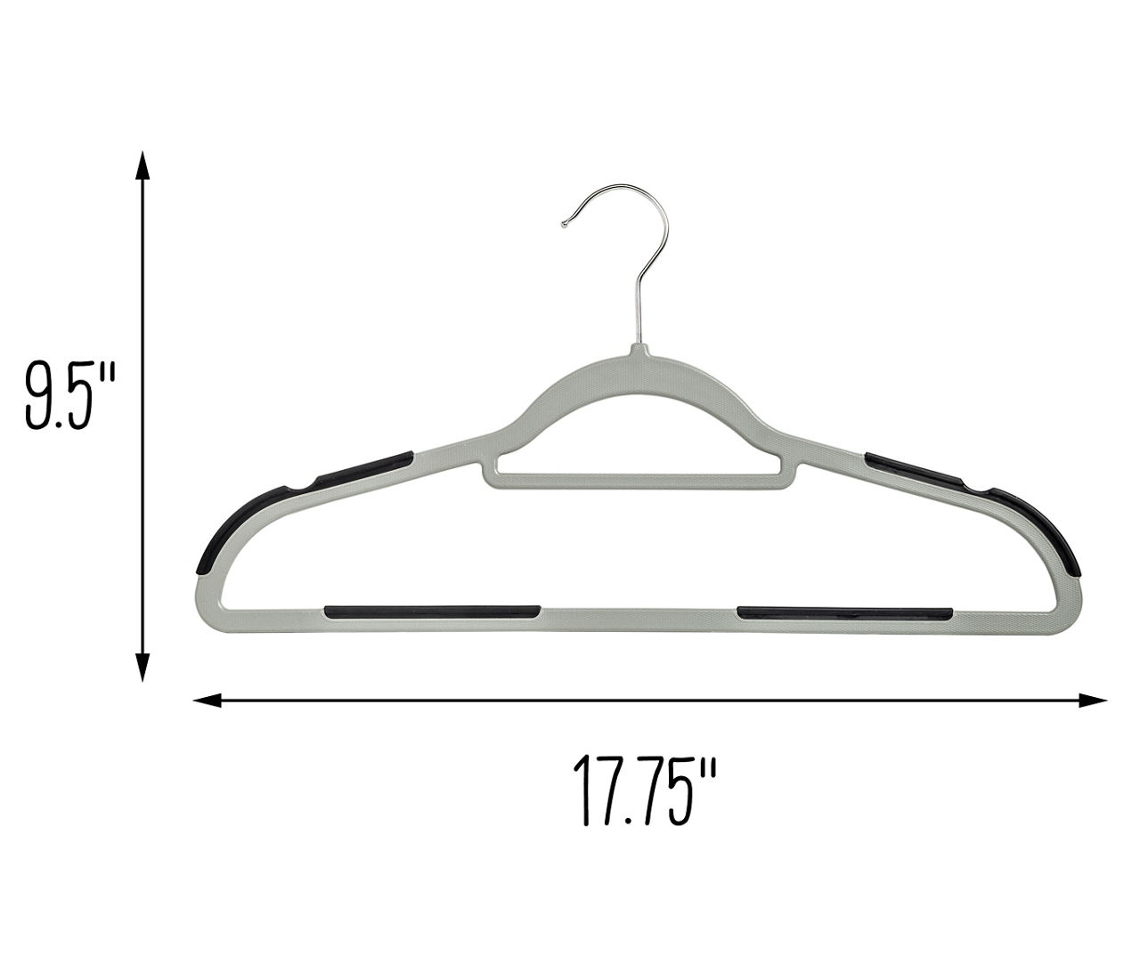Gray Slim Anti-Slip Hangers, 50-Count