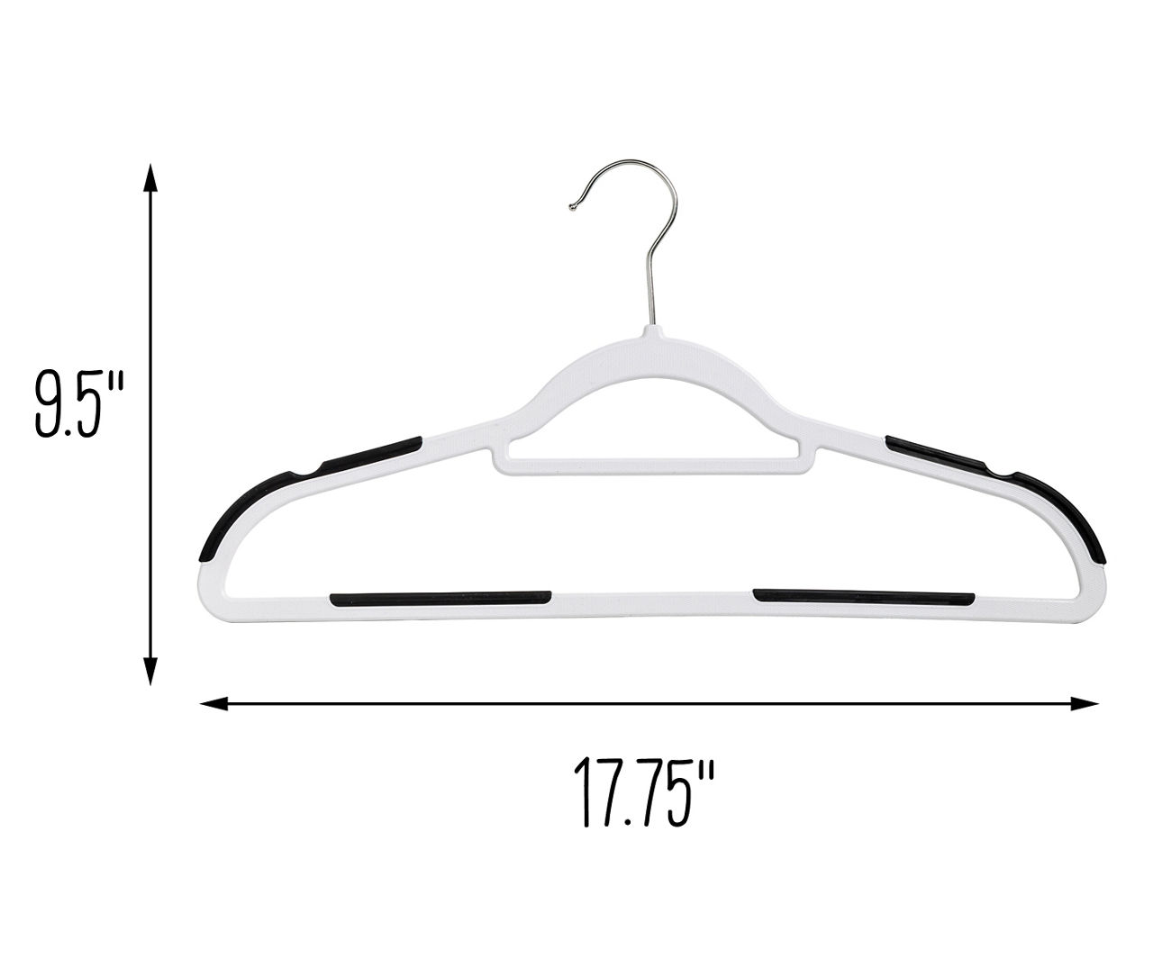 White Slim Anti-Slip Hangers, 50-Count