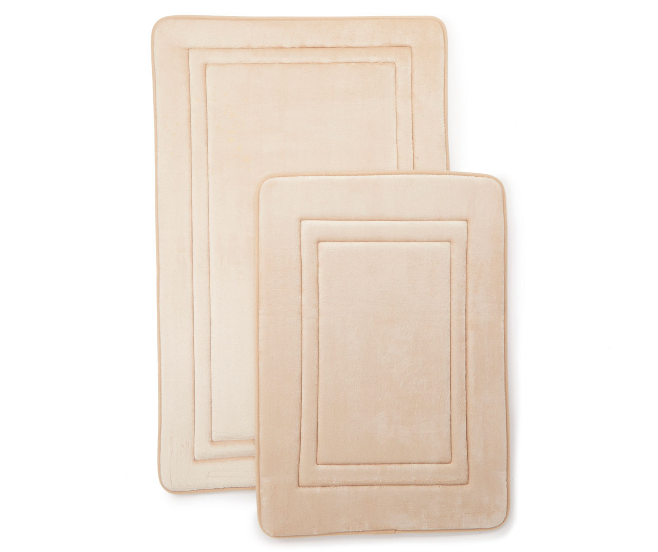 Tan Memory Foam Bath Rugs, 2-Piece Set