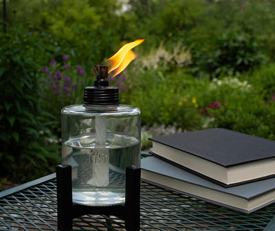 6.7" Elevated Glass Table Torch