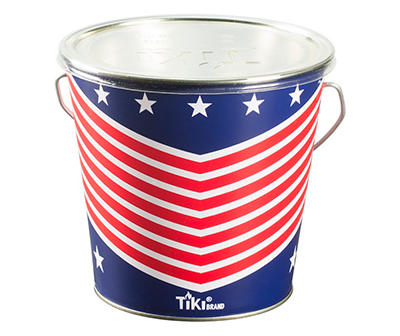 TIKI� Brand BiteFighter? 17 Ounce Citronella Wax Candle Metal Bucket USA Flag