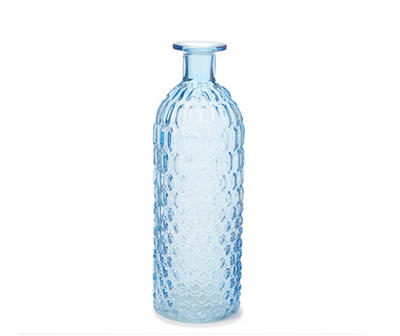 Blue Hobnail Glass Vase, (8")