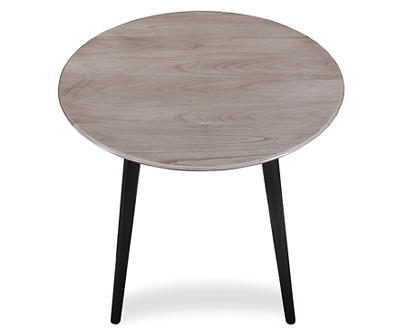 Springfield Gray Round Drop Leaf Dining Table