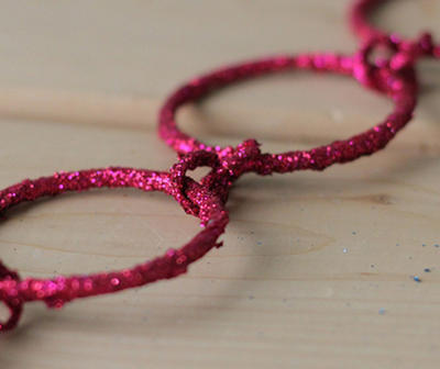 5' Pink Glitter Chain Garland