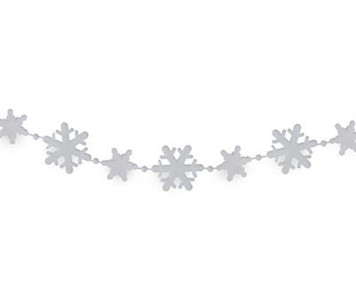 8' White Snowflake Beaded Garland