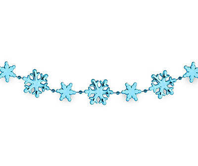 8' Blue Snowflake Beaded Garland