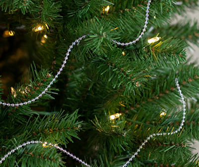 4MM X 100FT Small Shiny Clear Iridescent Beaded Christmas Garland